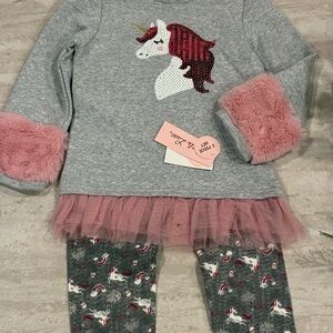 Little Lass Gray and Pink Outfit